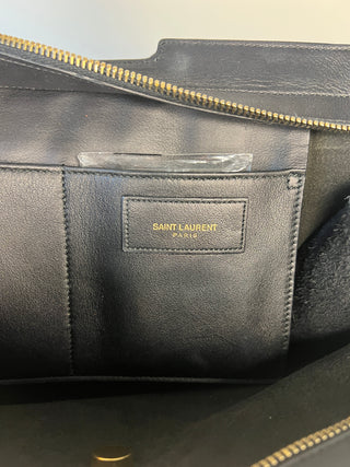 Yves Saint Laurent Small Cabas ChYc Black Leather Satchel Handbag
