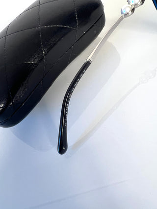 Chanel Pearl Detail Black Gradient Sunglasses