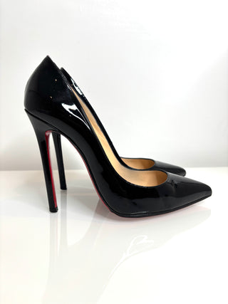 Christian Louboutin Pigalle 120 Black Patent Heels 39.5 UK6.5