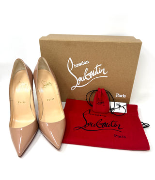 Christian Louboutin So Kate 120 Nude Patent Leather Pump Heels 37.5 UK 4.5