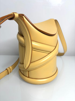 Alexander McQueen The Curve Cream Leather Bucket Shoulder Bag