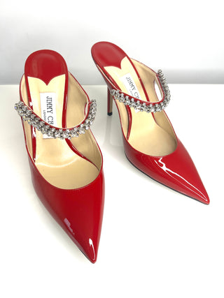 Jimmy Choo Pre-Loved Bing 100 Red Patent Leather Heels 39 UK6