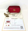 Gucci Marmont Matelasse Red Leather Triple Zip Mini Cross-Body Bag