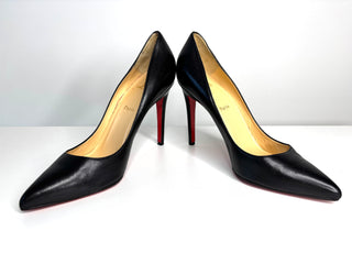 Christian Louboutin Pigalle 100 Black Leather Heels 41.5 UK8.5