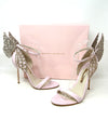 Sophia Webster Evangeline Light Pink Leather Glitter Wing Heel Sandals 39 UK 6