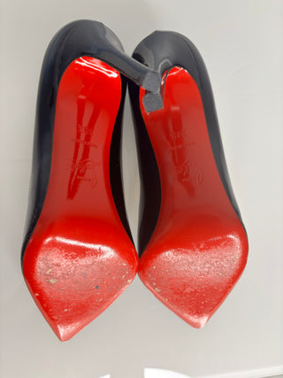 Christian Louboutin Pigalle 100 Black Patent Heels 38.5 UK5.5
