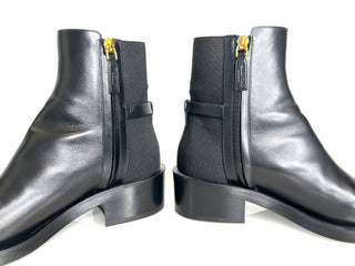 Valentino Garavani VLogo Black Leather Chelsea Ankle Boots 38 UK5