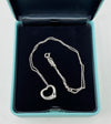 Tiffany & Co Open Heart Silver Pendant Necklace With Diamonds