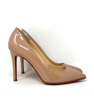 Christian Louboutin Nude Patent Leather Pump Heels 