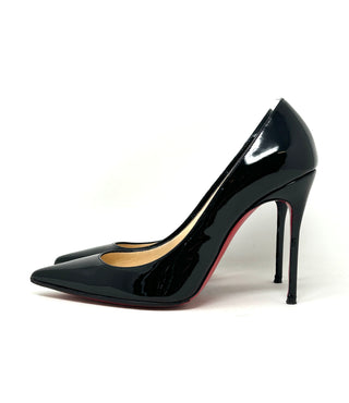 Christian Louboutin Kate 100 Black Patent Leather Pump Heels 37.5 UK 4.5