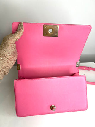 Chanel Preloved Boy Bag Pink Quilted Lambskin GTH Shoulder Bag