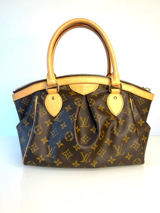 Louis Vuitton Tivoli monogram canvas handbag with tan leather handles and trim