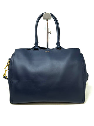 Georgio Armani Dark Navy Leather Tote Bag