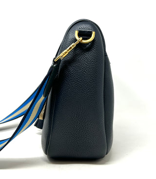 Anya Hindmarch Vere Navy Grained Leather Satchel Cross Body Bag