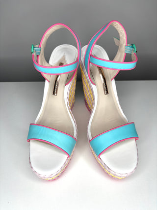 Sophia Webster Multicolour Lucita Raffia Wedge Sandals 40 UK7