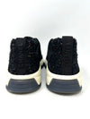 Chanel Black Suede Tweed CC Logo Rubber Sole Trainers