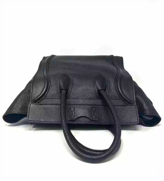 Celine Luggage Tote Mini Black Grainy Leather Handbag