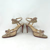 Christian Louboutin Galeria 85 Nude Leather Bronze Rose Stud Heel Sandals 39 UK 6