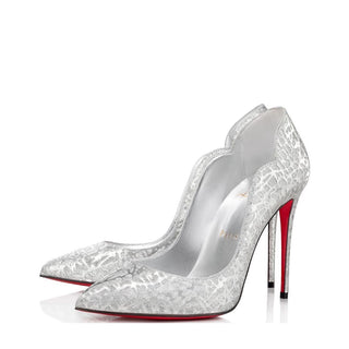 Christian Louboutin Silver Glitter Pump Heels 