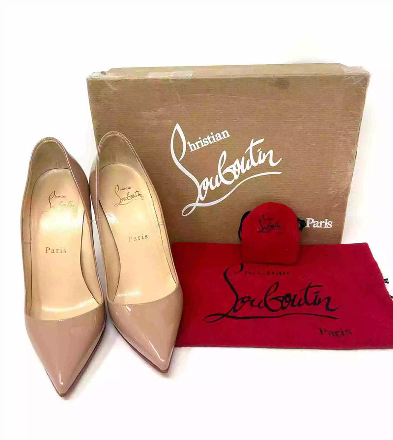 Christian Louboutin So Kate 120 Nude Patent Leather Pump Heels 36 UK 3