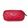 Gucci Marmont Matelasse Red Leather Triple Zip Mini Cross-Body Bag