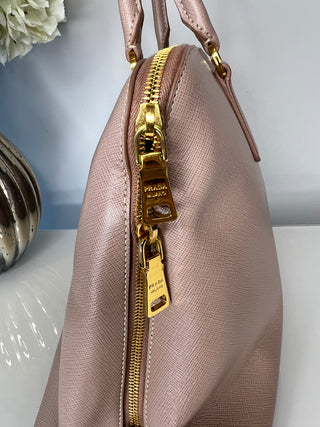 Prada Promenade Cammeo Blush Beige Saffiano Lux Leather Handbag