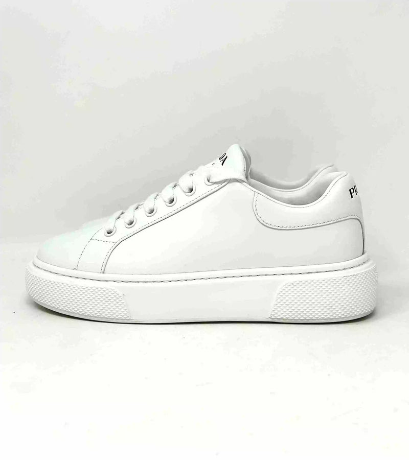 Prada Macro Low Top White Leather Lace Up Sneakers 36 UK 3