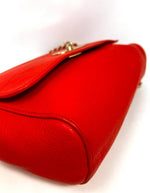 Lily Medium Fiery Spritz Red Classic Grain Shoulder Crossbody Bag