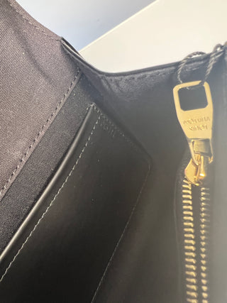 Louis Vuitton Louise Gold LV Black Patent Leather Clutch Bag