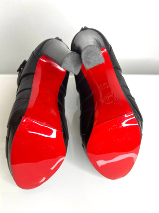 Christian Louboutin Preloved Lamu Black Leather Strappy Ankle Boots 38.5 UK5.5