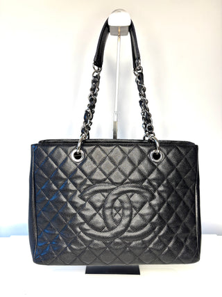 Chanel Preloved GST Grand Shopping Tote Black Caviar Luxe Shopper Bag