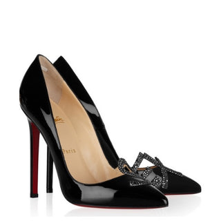 Christian Louboutin SEX Black Patent Leather Pump Heels 