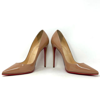 Christian Louboutin So Kate 120 Nude Patent Leather Pump Heels 39.5 UK 6.5