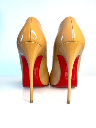 Christian Louboutin So Kate 120 Nude Patent Leather Heels 37.5 UK4.5