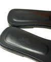 Hermes Oran Black Leather H Cut Out Flat Slide Sandals 42 UK 9