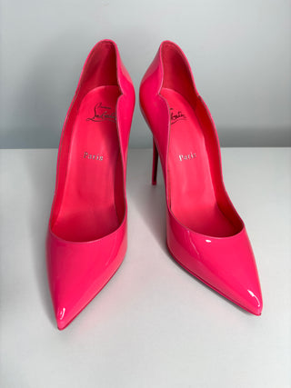 Christian Louboutin Hot Chick 100 Pink Patent Leather Heels 39.5 UK6.5