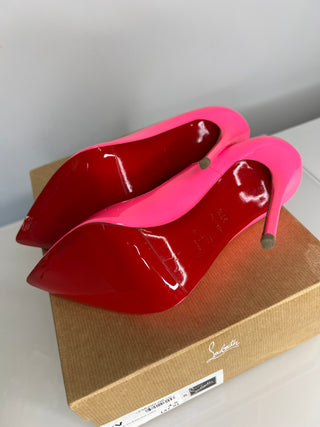 Christian Louboutin Preloved So Kate 120 Shocking Pink Patent Leather Heels 37.5 UK4.5