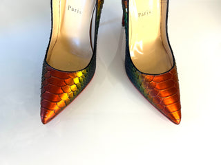 Christian Louboutin So Kate 120 Rainbow Python Ombre Heels 38 UK5