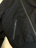 Louis Vuitton Black Monogram Embossed Zip Up Jacket 