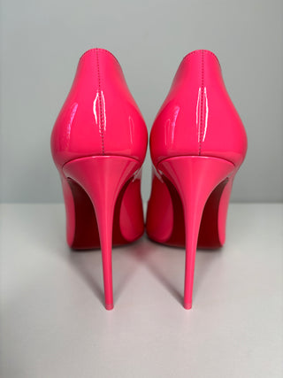 Christian Louboutin Hot Chick 100 Pink Patent Leather Heels 39.5 UK6.5