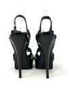 Yves Saint Laurent Black Leather Platform Heel Sandals