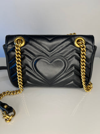 Gucci GG Marmont Small Black Leather Shoulder Bag