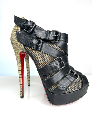 Christian Louboutin Mad Marta 150 Platform Buckle Booties 38 UK5
