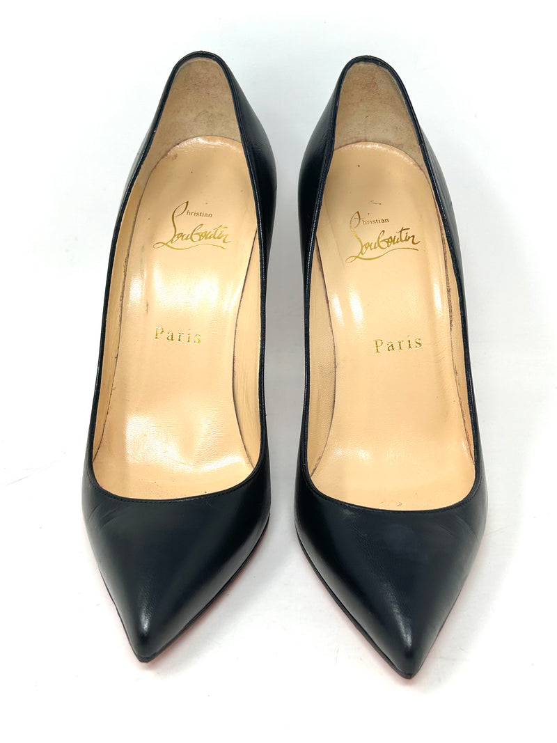 Christian louboutin black hot sale leather pumps