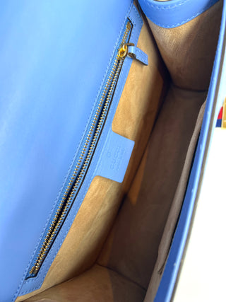 Gucci Sylvie Light Blue Leather  Shoulder Bag