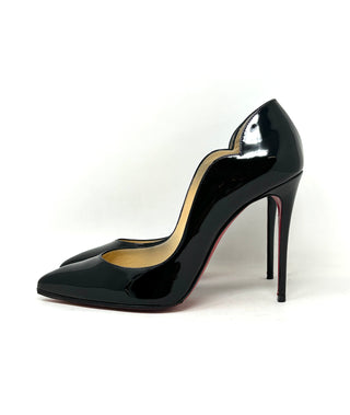 Christian Louboutin Hot Chick 100 Black Patent Leather Pump Heels 38 UK 5