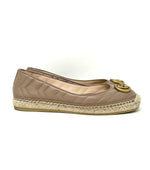 Gucci Beige Rose Quilted Leather Espadrille Pumps 