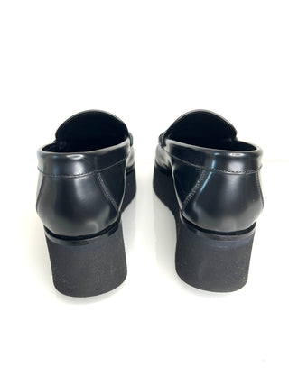 Gucci Pre-Loved Double G Creeper Platform Black Leather Loafers 37.5 UK4.5