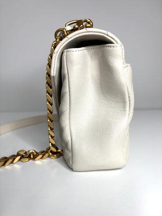 Saint Laurent College Medium Cream Leather Shoulder Bag