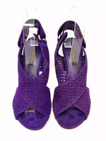 Louis Vuitton Purple Suede Perforated Open Toe Sandals 36.5 UK 3.5